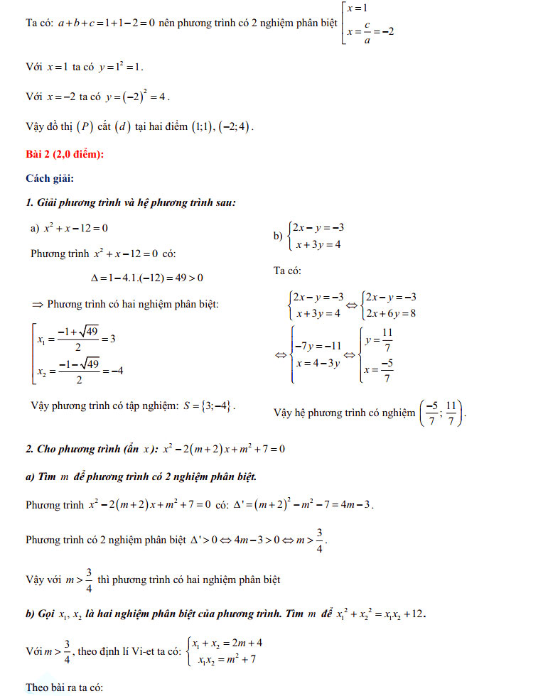 Đáp án đề thi vào lớp 10 môn Toán tỉnh Quảng Ngãi năm 2021