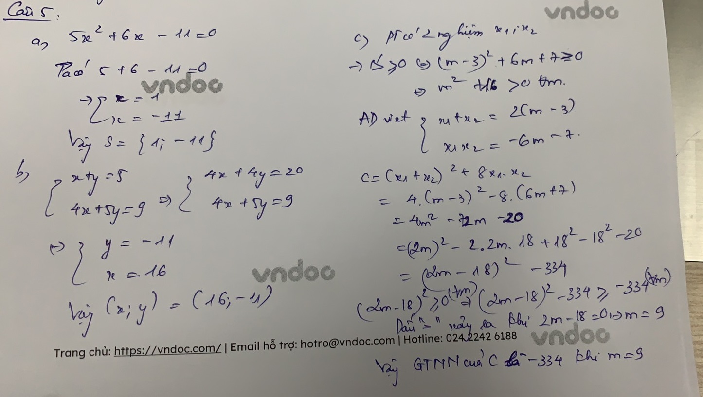 Đáp án đề thi tuyển sinh lớp 10 môn Toán Bến Tre