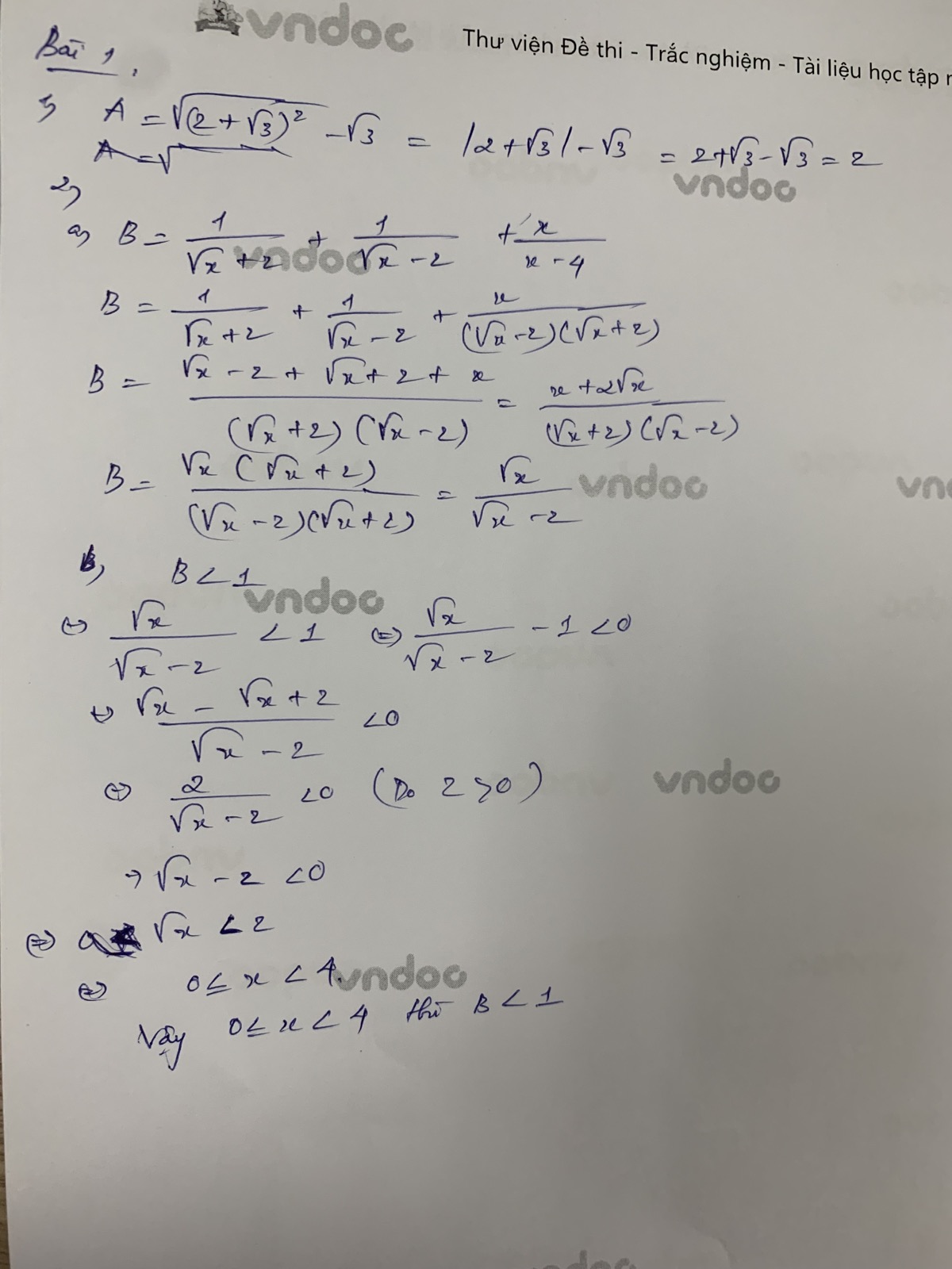 Đáp án đề thi tuyển sinh lớp 10 môn Toán Tiền Giang