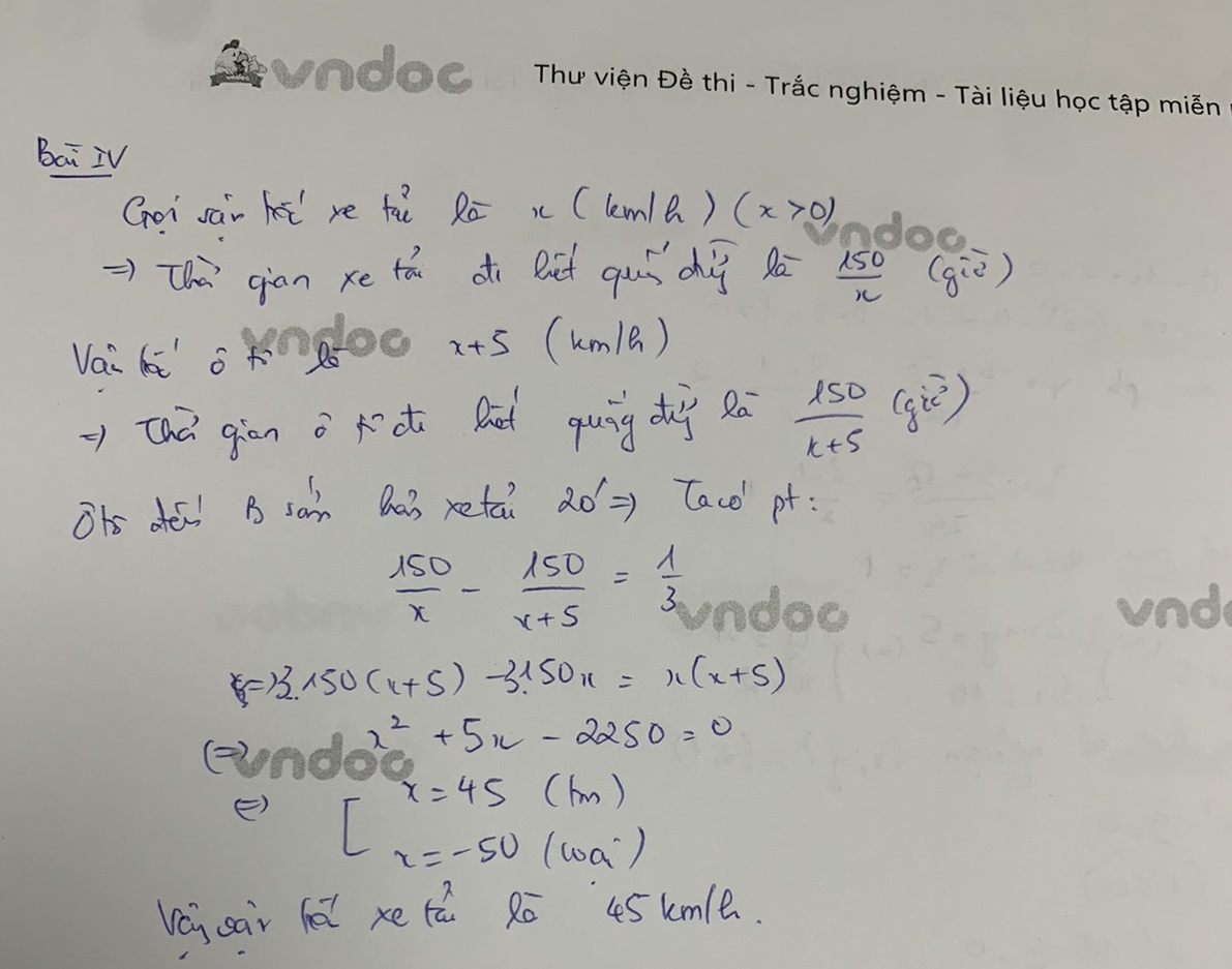 Đáp án đề thi vào lớp 10 môn Toán Tiền Giang
