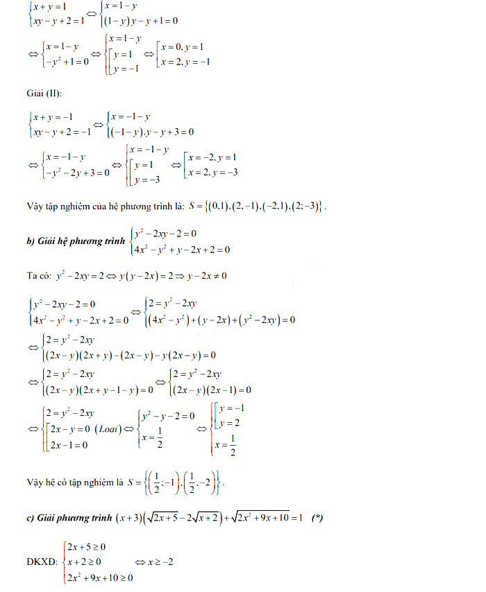 Đáp án đề thi vào lớp 10 năm 2021 tỉnh Bến Tre môn Toán Chuyên