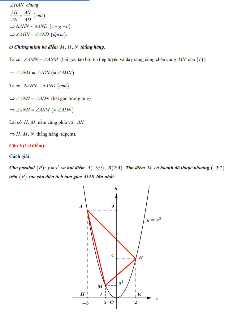 Đáp án đề thi tuyển sinh lớp 10 môn Toán Sơn La 2021