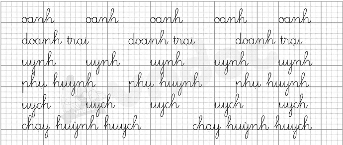 Giải bài tập Tiếng Việt 1 trang 20, 21 Bài 3: oanh uynh uych