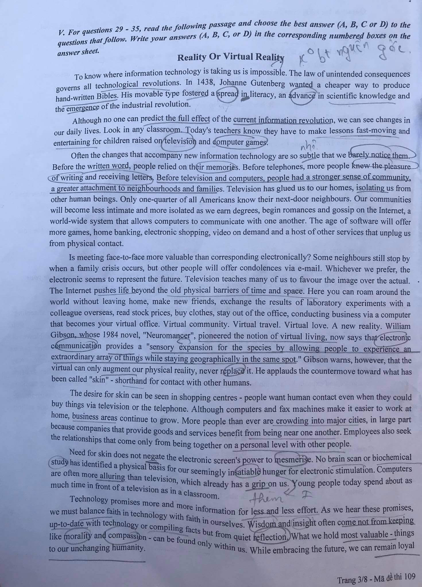 Đáp án Đề thi tuyển sinh lớp 10 chuyên Anh Sư Phạm Hà Nội 2021