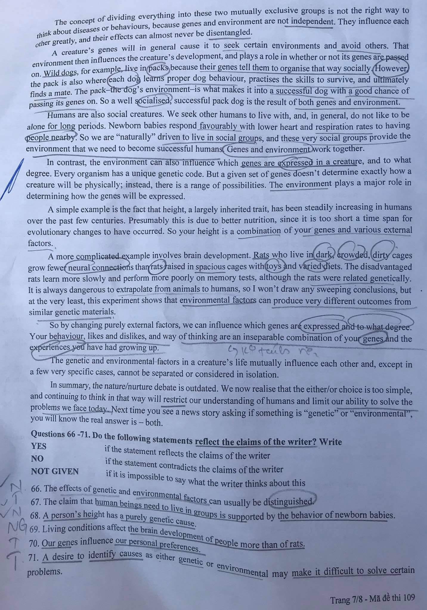 Đáp án Đề thi tuyển sinh lớp 10 chuyên Anh Sư Phạm Hà Nội 2021