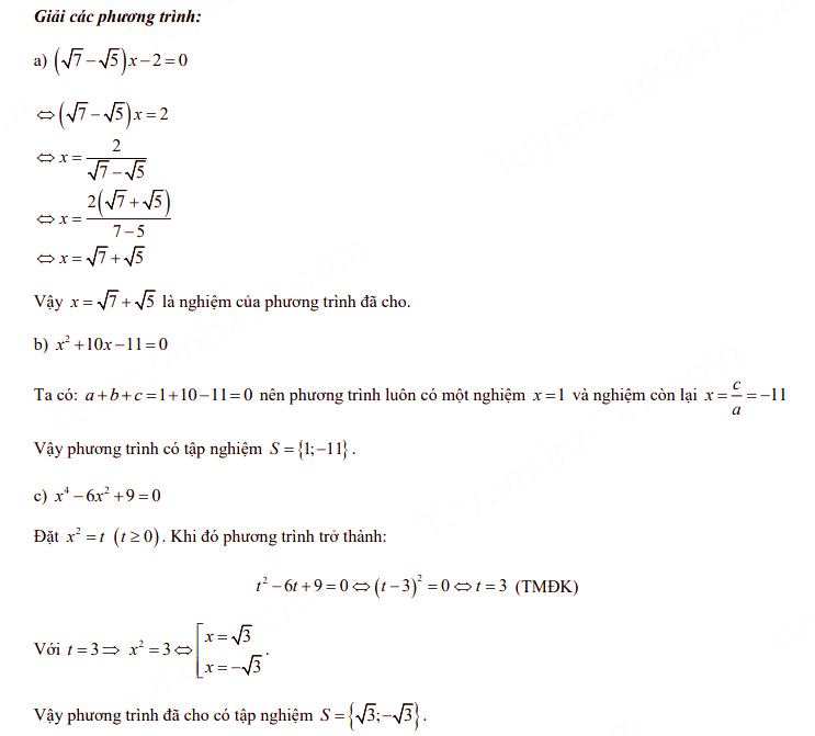 Đáp án đề thi tuyển sinh lớp 10 môn Toán Phú Yên 2021