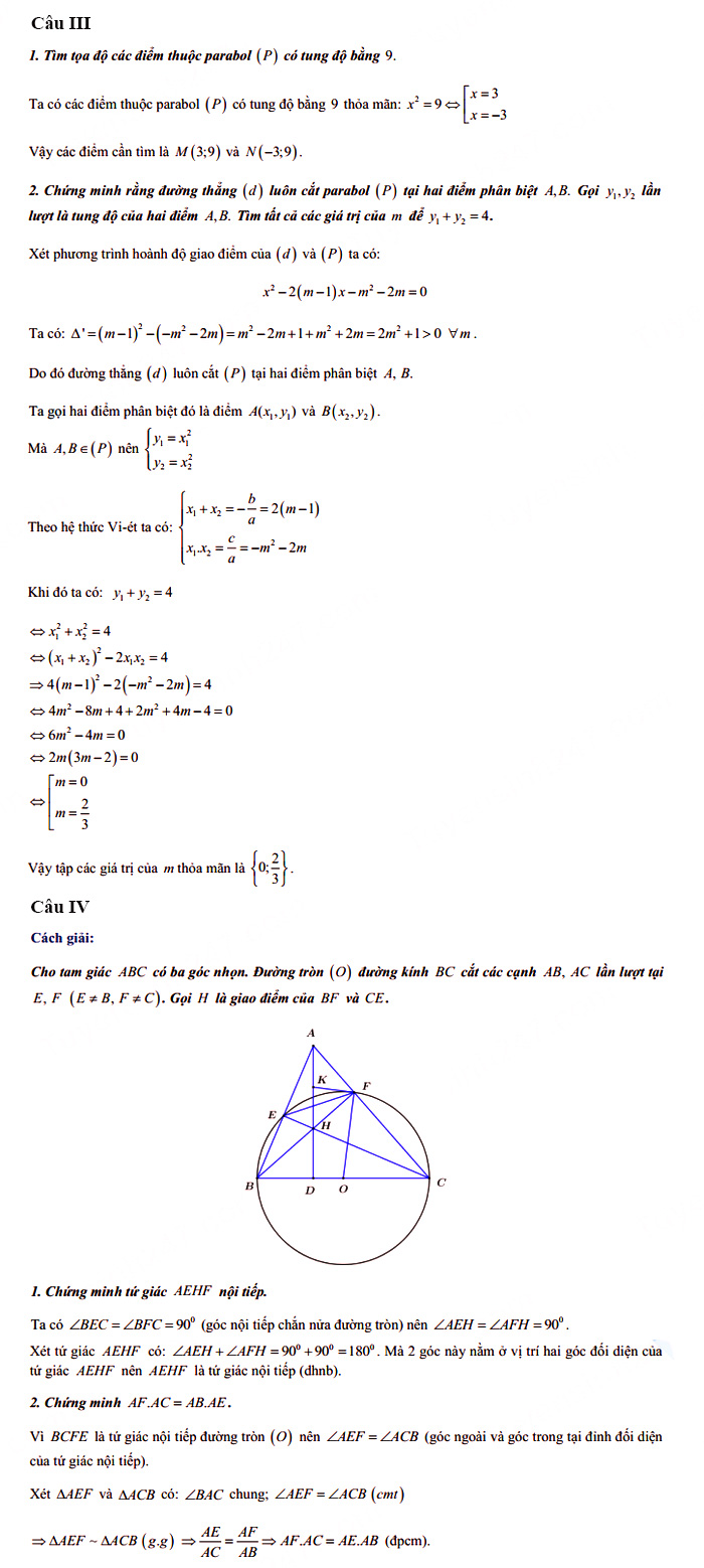 Đáp án đề thi tuyển sinh lớp 10 môn Hà Nam 2021