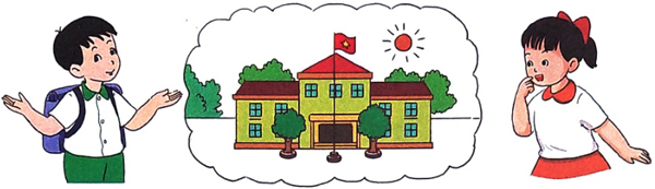 Nói lời chào lời chia tay, giới thiệu về trường em