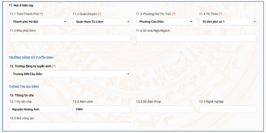 Tuyển sinh đầu cấp
