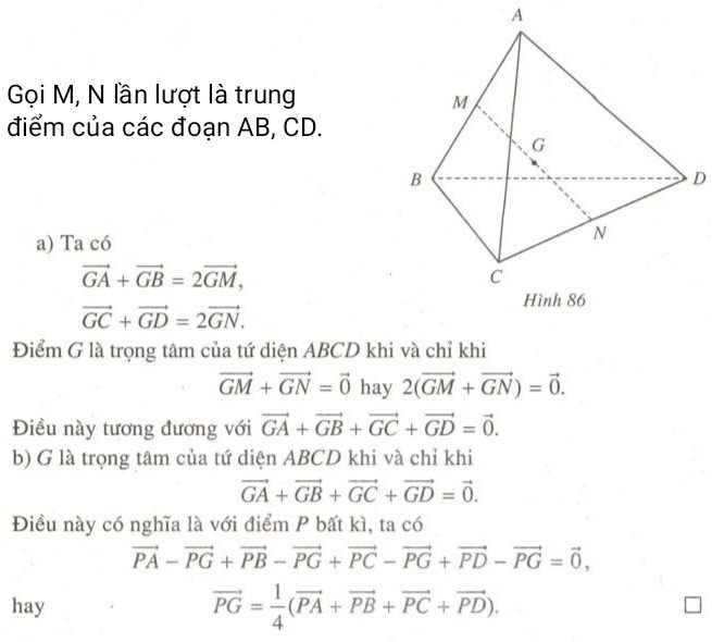 Trọng tâm của tứ diện là gì?