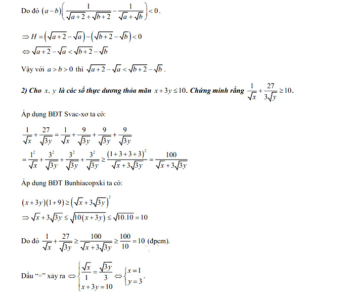 Đáp án đề thi tuyển sinh lớp 10 môn Toán các Trường PT DTNT Hòa Bình năm 2021