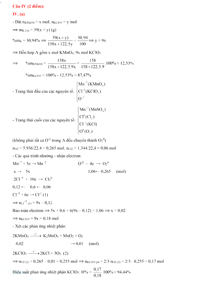 Đề thi vào lớp 10 chuyên KHTN năm 2021 môn Hóa
