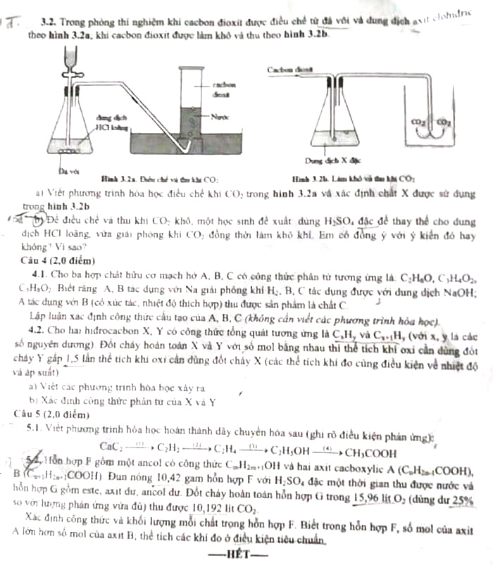 Đề thi tuyển sinh lớp 10 môn Hóa chuyên Tuyên Quang năm 2021