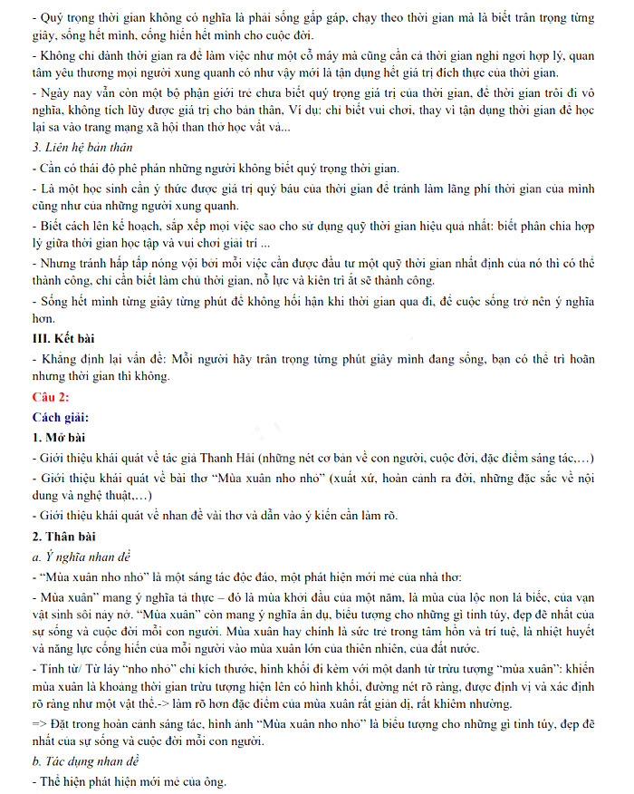 Đáp án đề thi vào lớp 10 môn Văn Chuyên - Lâm Đồng năm 2021