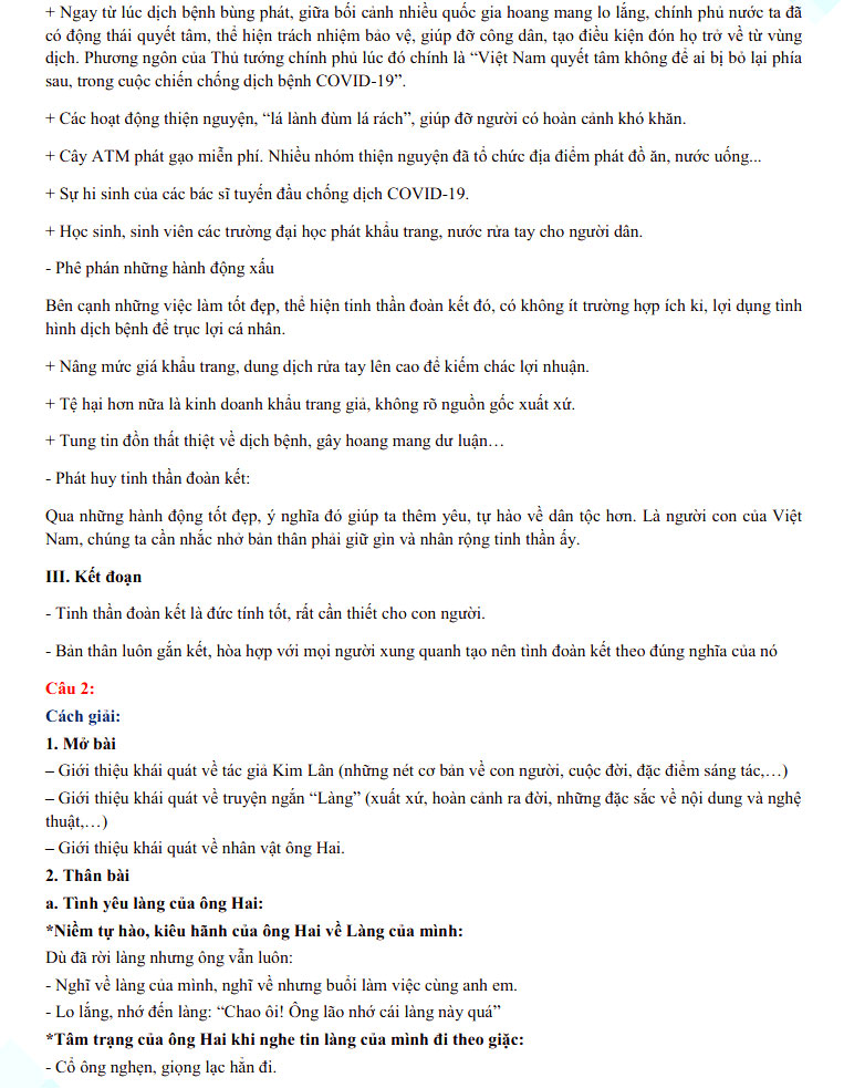 Đáp án đề thi vào lớp 10 Lai Châu năm 2021 môn Văn Chuyên