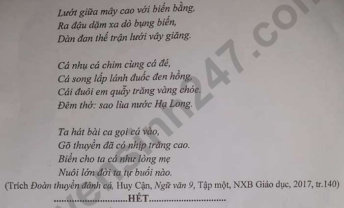 Đề thi vào lớp 10 THPT Chuyên Hà Giang môn Văn (chung) 2021
