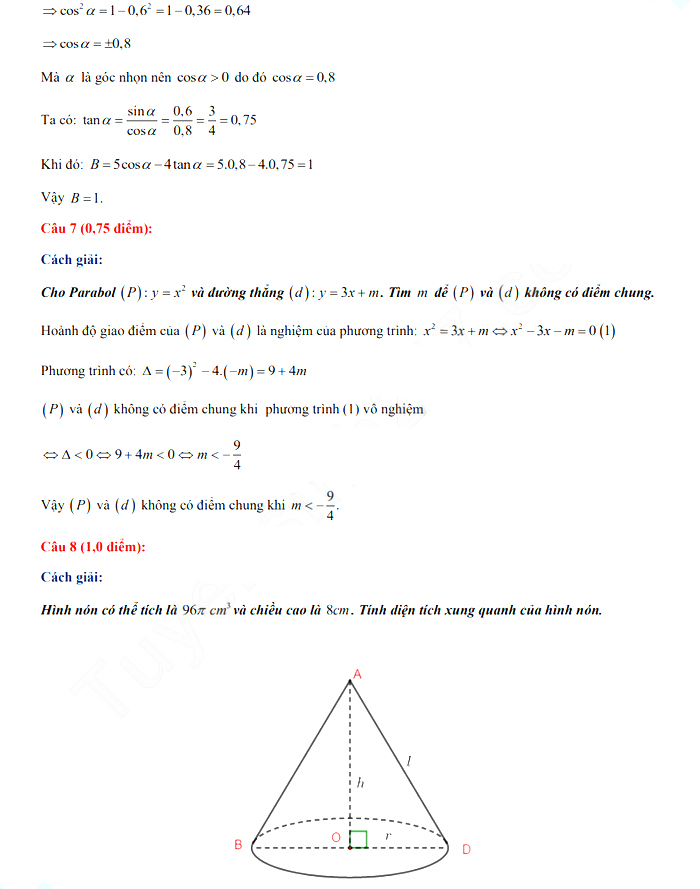 Đề thi tuyển sinh lớp 10 môn Toán Chuyên Lâm Đồng năm 2021