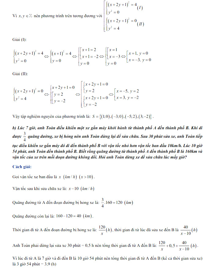 Đáp án đề thi vào lớp 10 năm 2021 môn Toán Chuyên - TP Cần Thơ