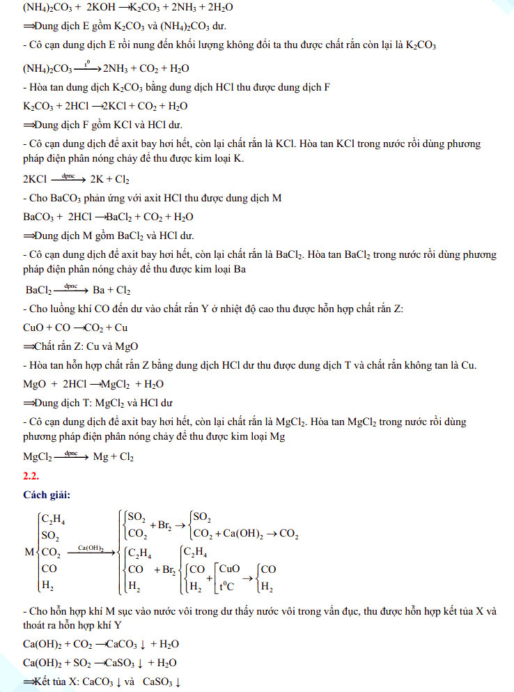 Đáp án đề thi vào lớp 10 Chuyên Quốc Học Huế - môn Hóa Chuyên 2021