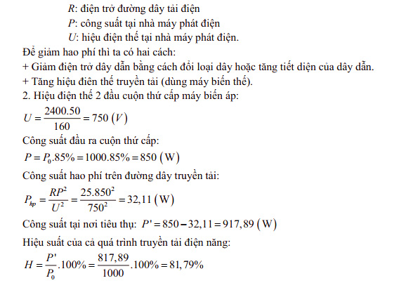 Đáp án đề thi vào lớp 10 THPT chuyên tỉnh Ninh Thuận môn Lý năm 2021