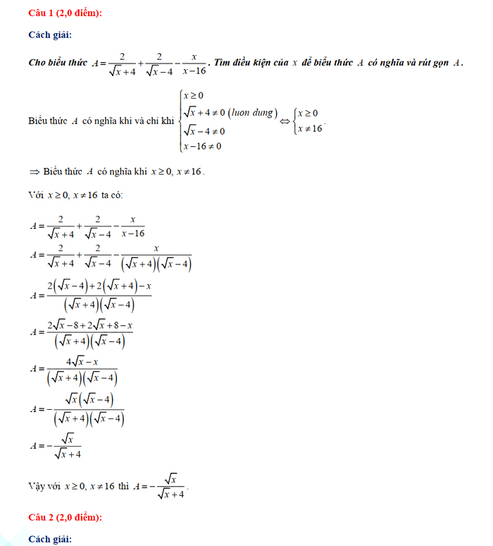 Đáp án đề thi vào lớp 10 THPT chuyên tỉnh Ninh Thuận môn Toán 2021