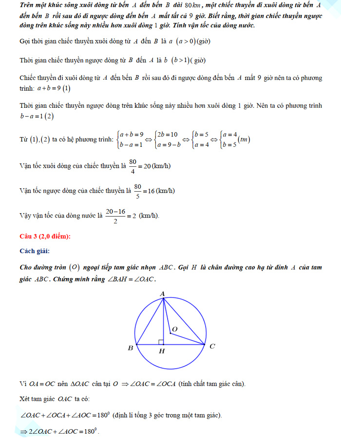 Đáp án đề thi vào lớp 10 THPT chuyên tỉnh Ninh Thuận môn Toán 2021