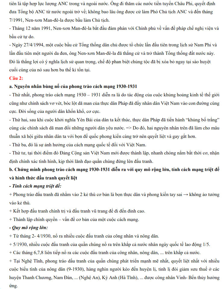 Đáp án đề thi vào lớp 10 THPT chuyên môn Sử Tỉnh Nghệ An năm 2021