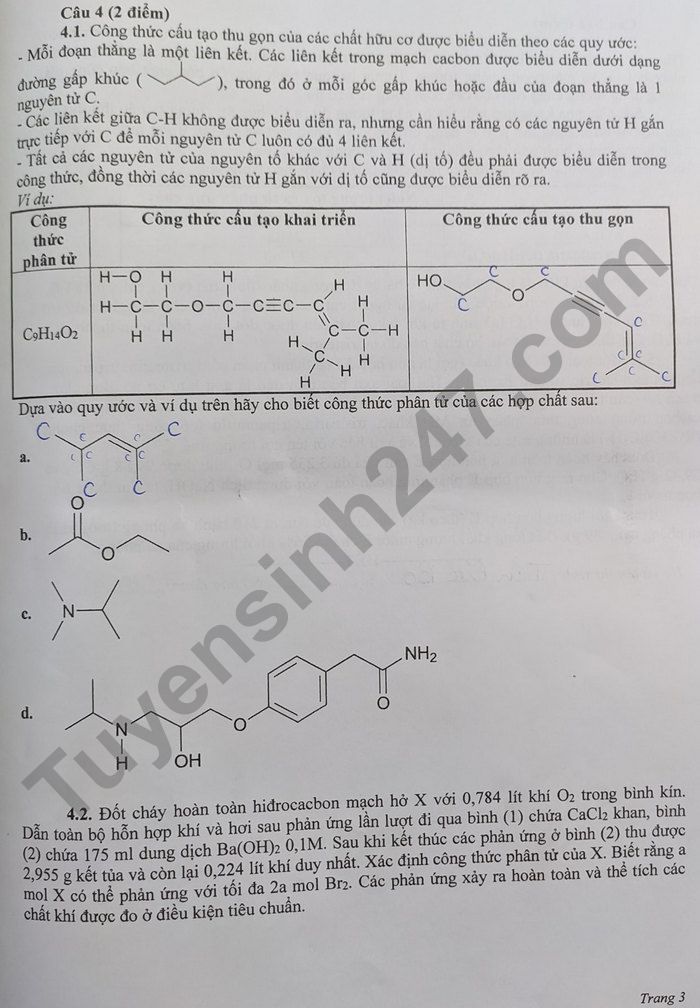 Đề thi môn Hóa chuyên vào lớp 10 - Đồng Nai 2021