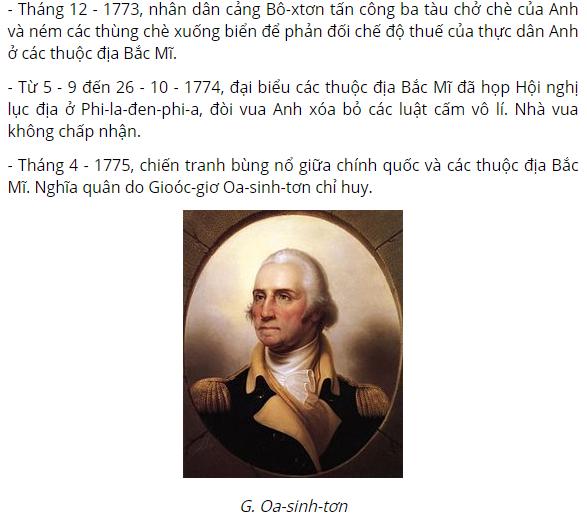 Cuộc chiến tranh gi&agrave;nh độc lập của c&aacute;c thuộc địa Anh ở Bắc Mĩ diễn ra như thế n&agrave;o?