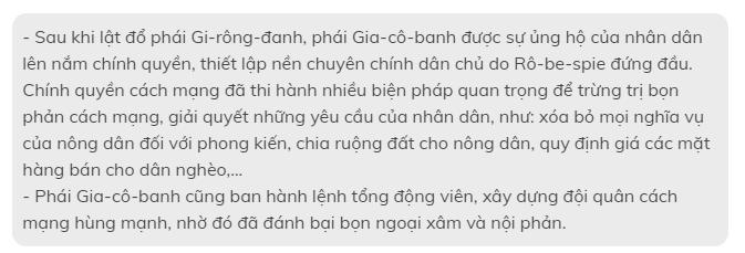 Em c&oacute; nhận x&eacute;t g&igrave; về c&aacute;c biện ph&aacute;p của ch&iacute;nh quyền Gia-c&ocirc;-banh?