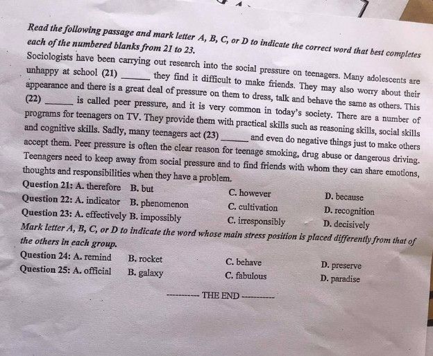 Đáp án Đề thi tuyển sinh lớp 10 môn Anh Hải Phòng 2021