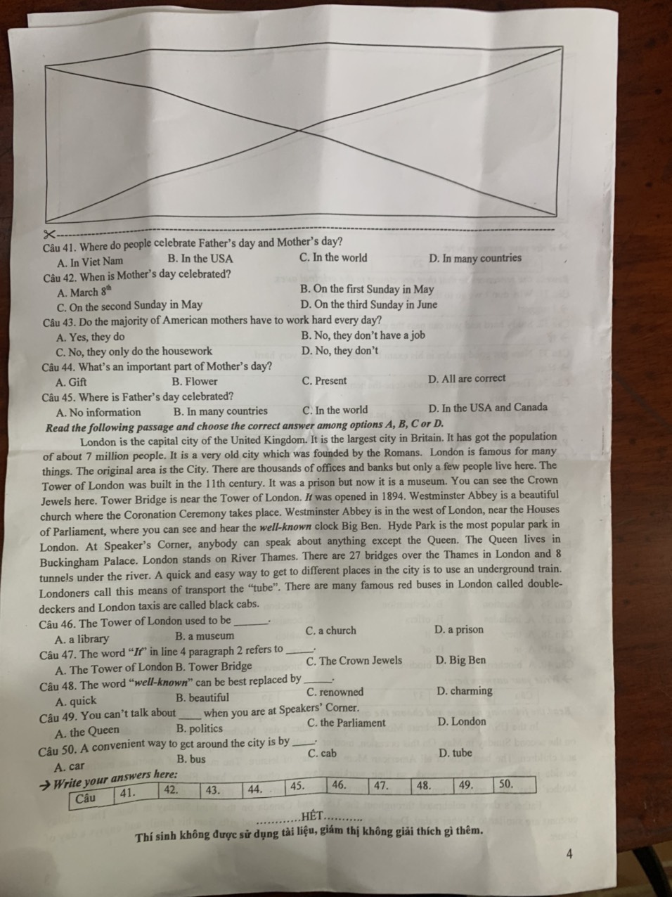 Đáp án đề thi tuyển sinh lớp 10 môn Anh tỉnh Kiên Giang 2021