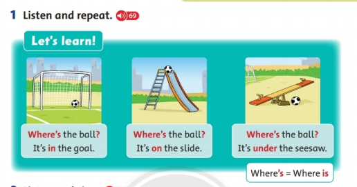 Giải Tiếng Anh lớp 2 Unit 5: Where’s the ball? - Lesson 2 SGK