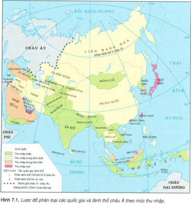  và cho biết số nước có thu nhập cao tập trung nhiều nhất ở khu vực nào?