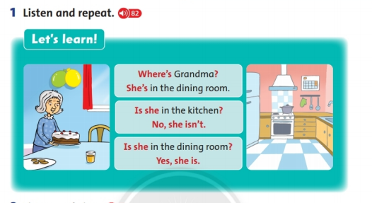 Giải Tiếng Anh lớp 2 Unit 6: Where’s Grandma? - Lesson 2 SGK
