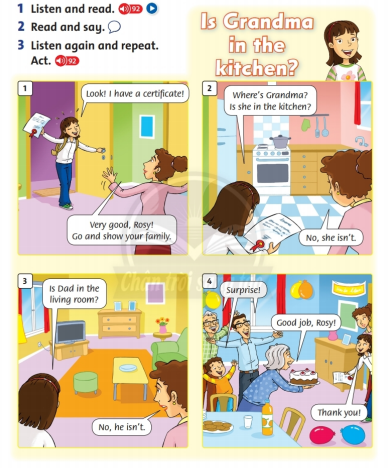 Giải Tiếng Anh lớp 2 Unit 6: Where’s Grandma? - Lesson 6 SGK