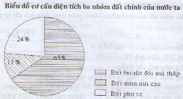 Vẽ biểu đồ th&iacute;ch hợp thể hiện cơ cấu diện t&iacute;ch của ba nh&oacute;m đất ch&iacute;nh của nước ta v&agrave; r&uacute;t ra nhận x&eacute;t