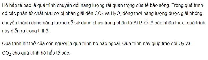 Thế n&agrave;o l&agrave; h&ocirc; hấp tế b&agrave;o?