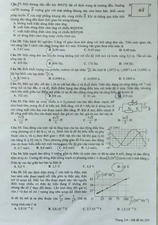 Đề thi THPT Quốc gia 2021 môn Lý đợt 2