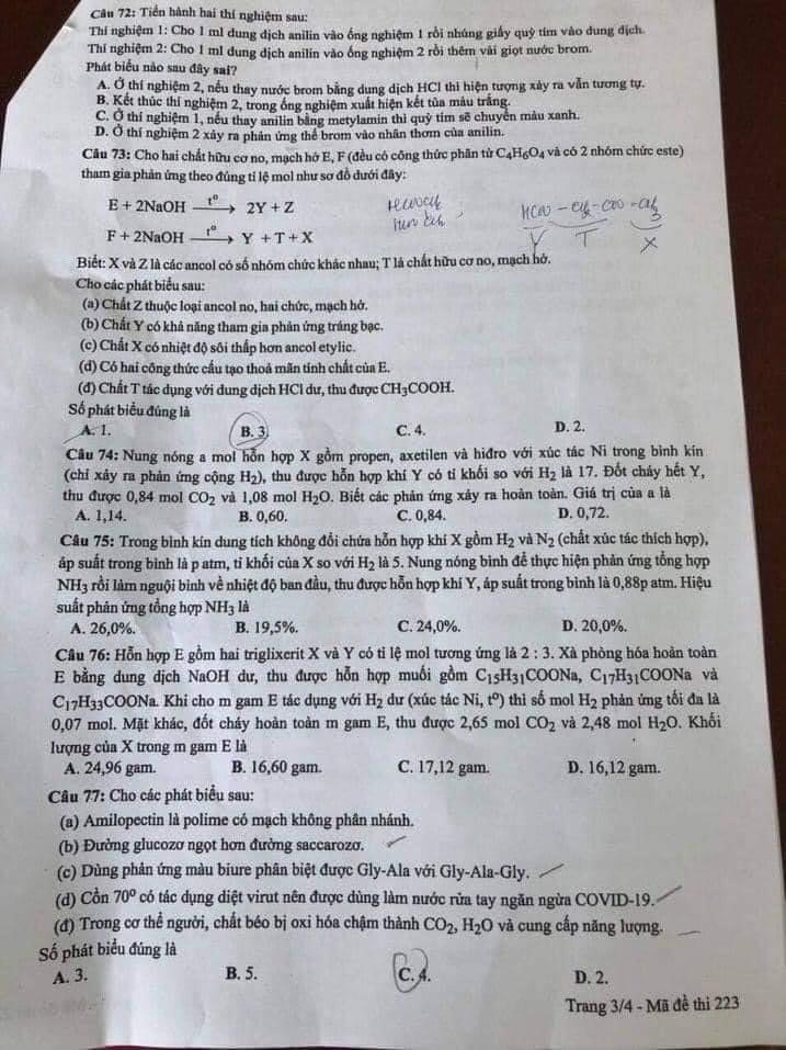 Đáp án đợt 2 THPT Quốc gia 2021 môn Hóa