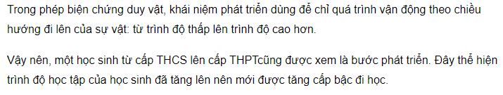 Một học sinh chuyển cấp từ THCS l&ecirc;n cấp THPT c&oacute; được coi l&agrave; bước ph&aacute;t triển kh&ocirc;ng?