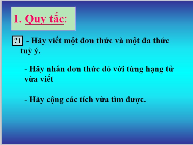 Nhân đơn thức với đa thức