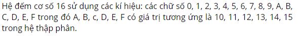 C&aacute;c k&iacute; hiệu sử dụng trong hệ đếm cơ số 16