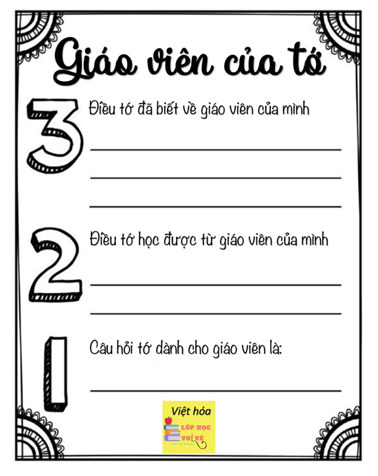 Mẫu phiếu học tập đẹp