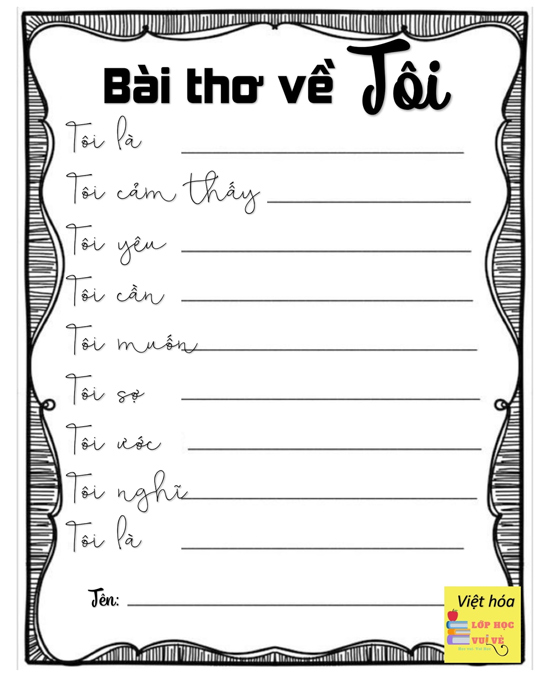 Mẫu phiếu học tập đẹp