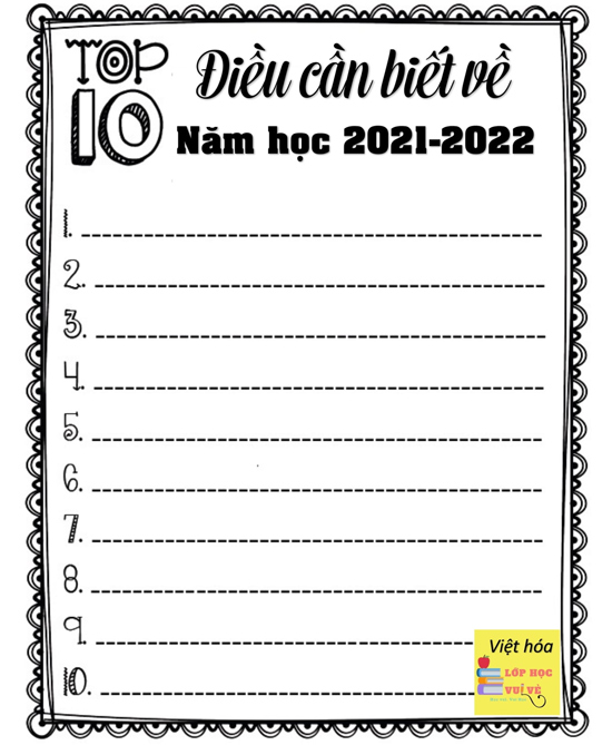 Mẫu phiếu học tập đẹp