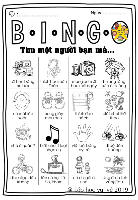 Mẫu phiếu học tập đẹp