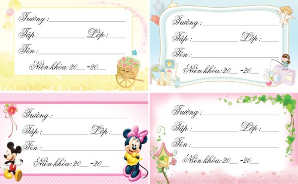 Mẫu nhãn vở đẹp