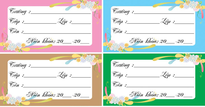 Mẫu nhãn vở đẹp