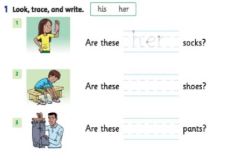 Giải Tiếng Anh lớp 2 Unit 3: Are these his pants? - Lesson 2 SBT